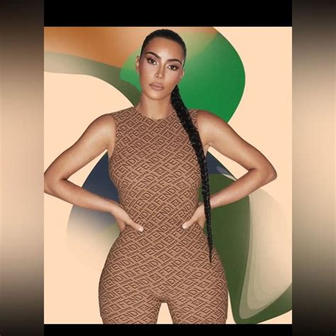 fendi x skims kim kardashian|sleeveless mid thigh bodysuit Fendi.